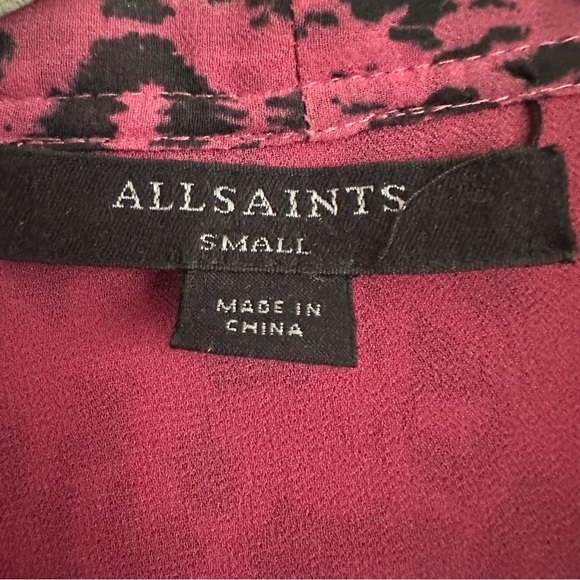 ALL SAINTS JADA LEOPARD ROAR PRINT PINK SIZE SMALL - Picture 11 of 15